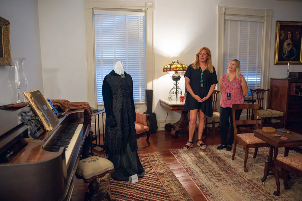 Two women taking a tour